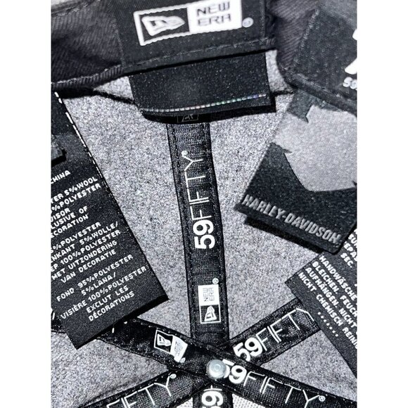 HARLEY DAVIDSON  New Era 59Fifty Wool Blend Fitted Embroidered Hat Sz 7 1/2 - Picture 7 of 11